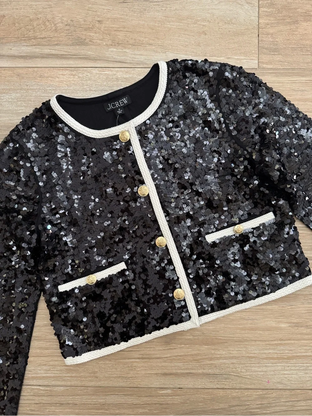 J.Crew Mariner Jersey Lady Jacket with Sequins Size Medium